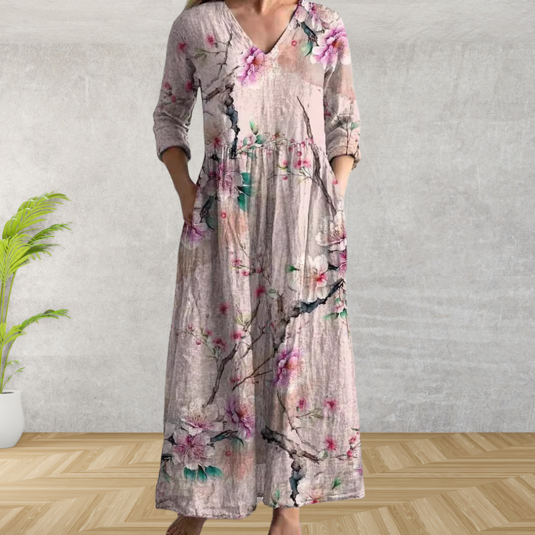 Yulya™ | Elegante Abito Midi Floreale