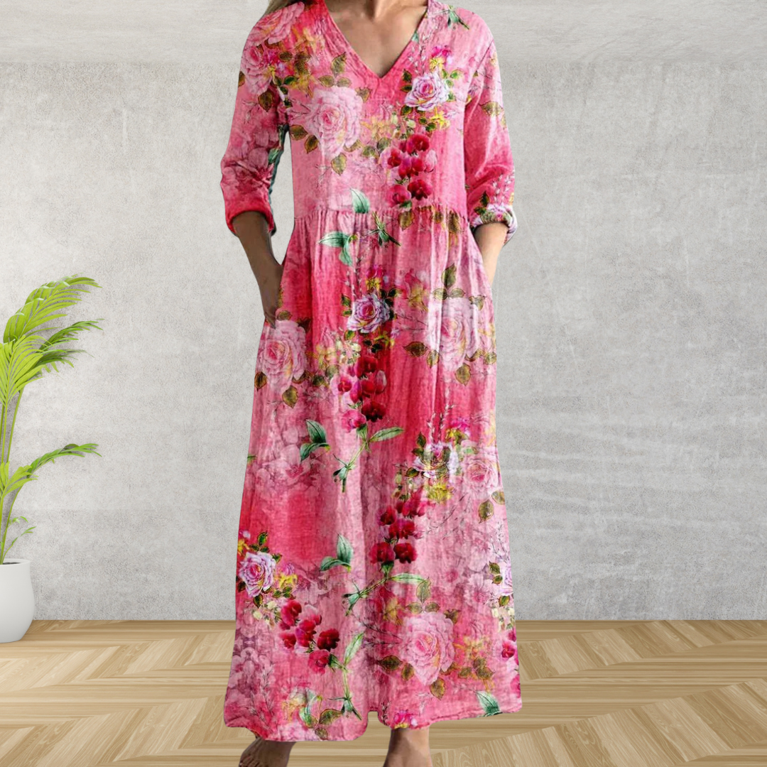 Yulya™ | Elegante Abito Midi Floreale