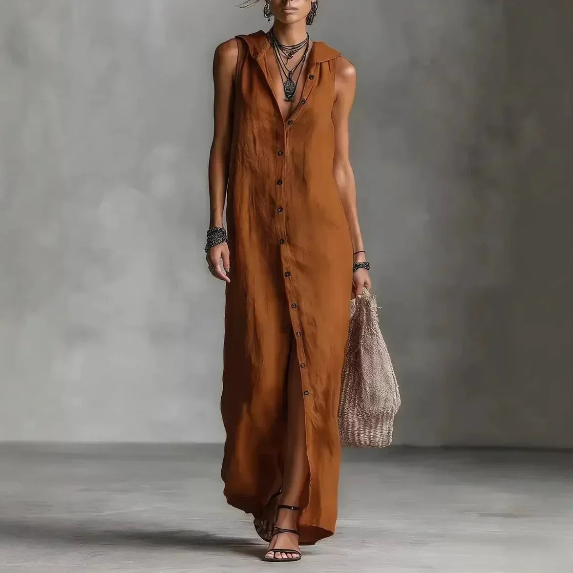 Penelope | Abito Midi Elegante e Casual con Scollatura a V