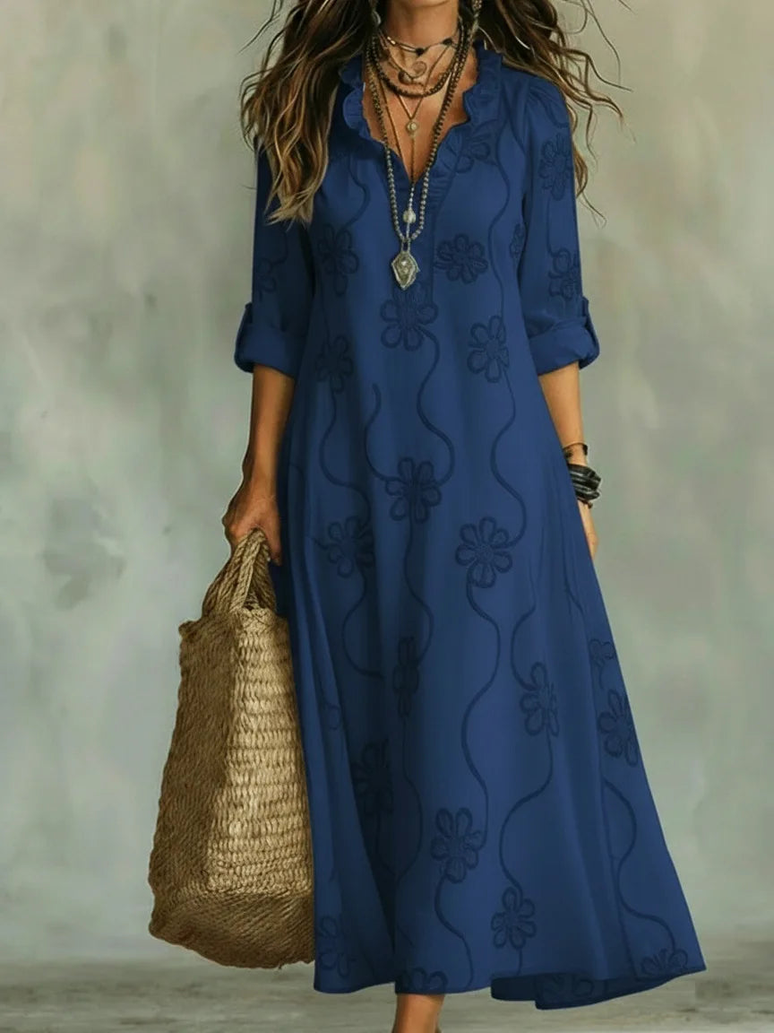 Ropa Larga de Verano con Flores Sienna