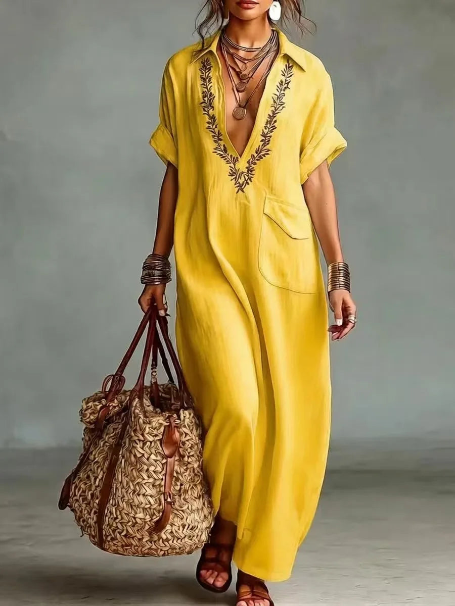 Marta | Abito Maxi Bohemien con Stampa Floreale