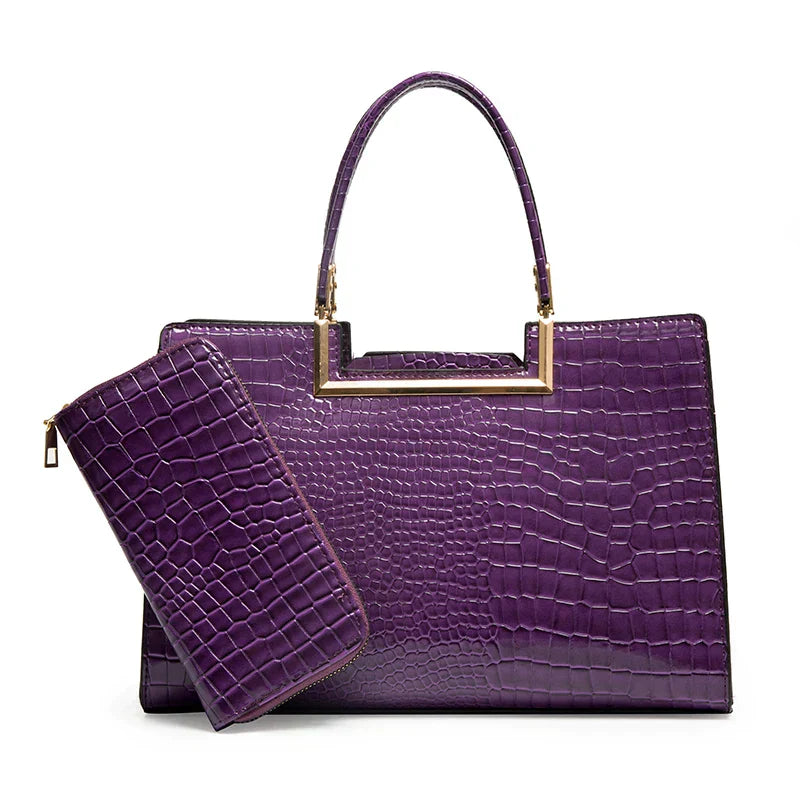 Set di Borsa e Portafoglio in Pelle