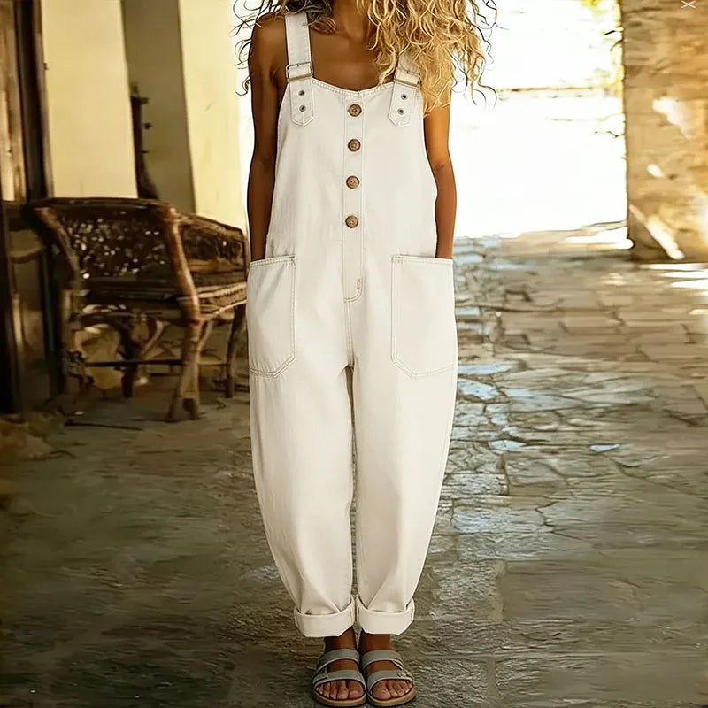 Kira | Salopette in Cotone Vintage con Aspettative Regolabili