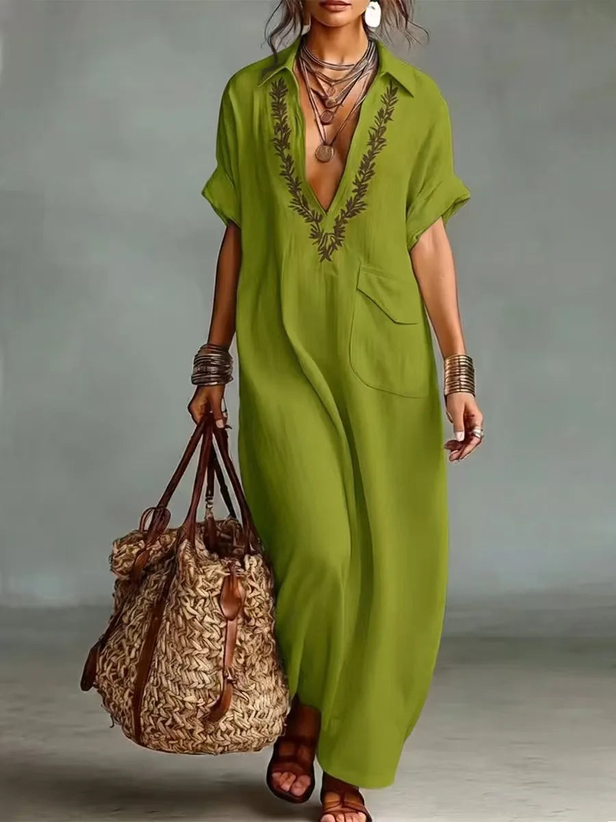 Marta | Abito Maxi Bohemien con Stampa Floreale