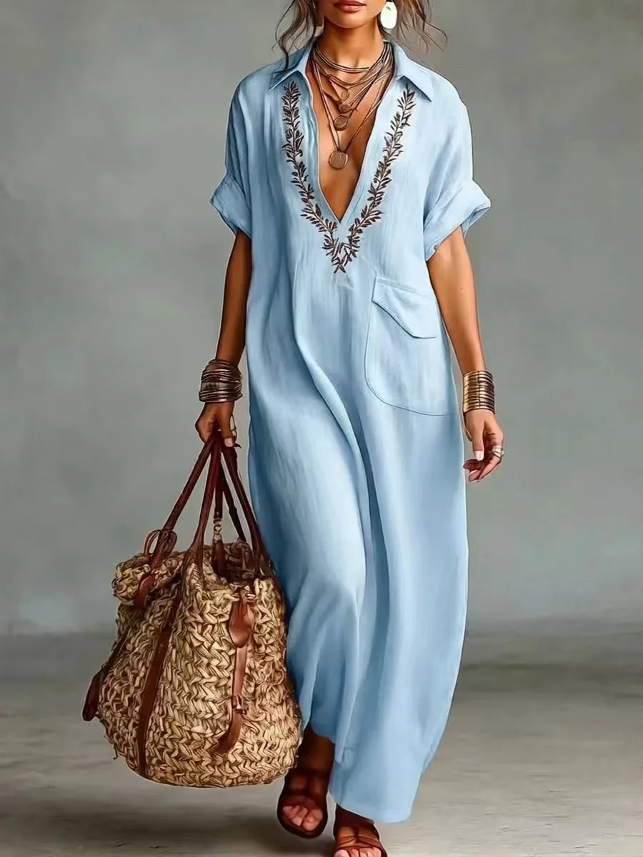 Marta | Abito Maxi Bohemien con Stampa Floreale
