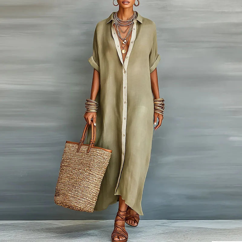 Anastasia™ | Abito Camicia Lungo con Bottoni