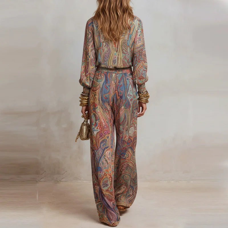 Paisley Print Boho Two-Piece Set