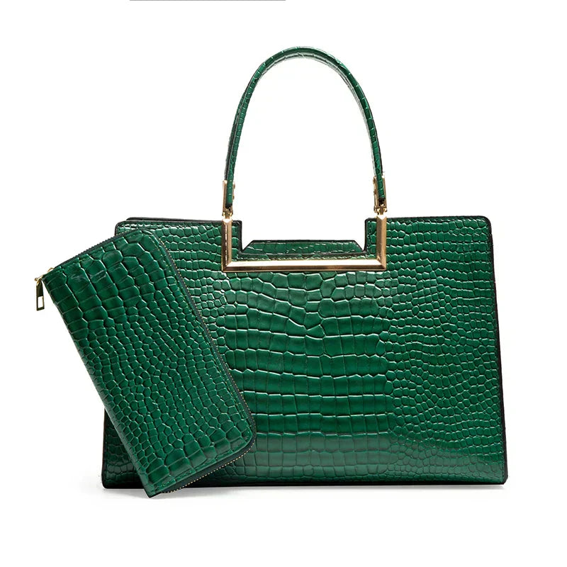 Set di Borsa e Portafoglio in Pelle