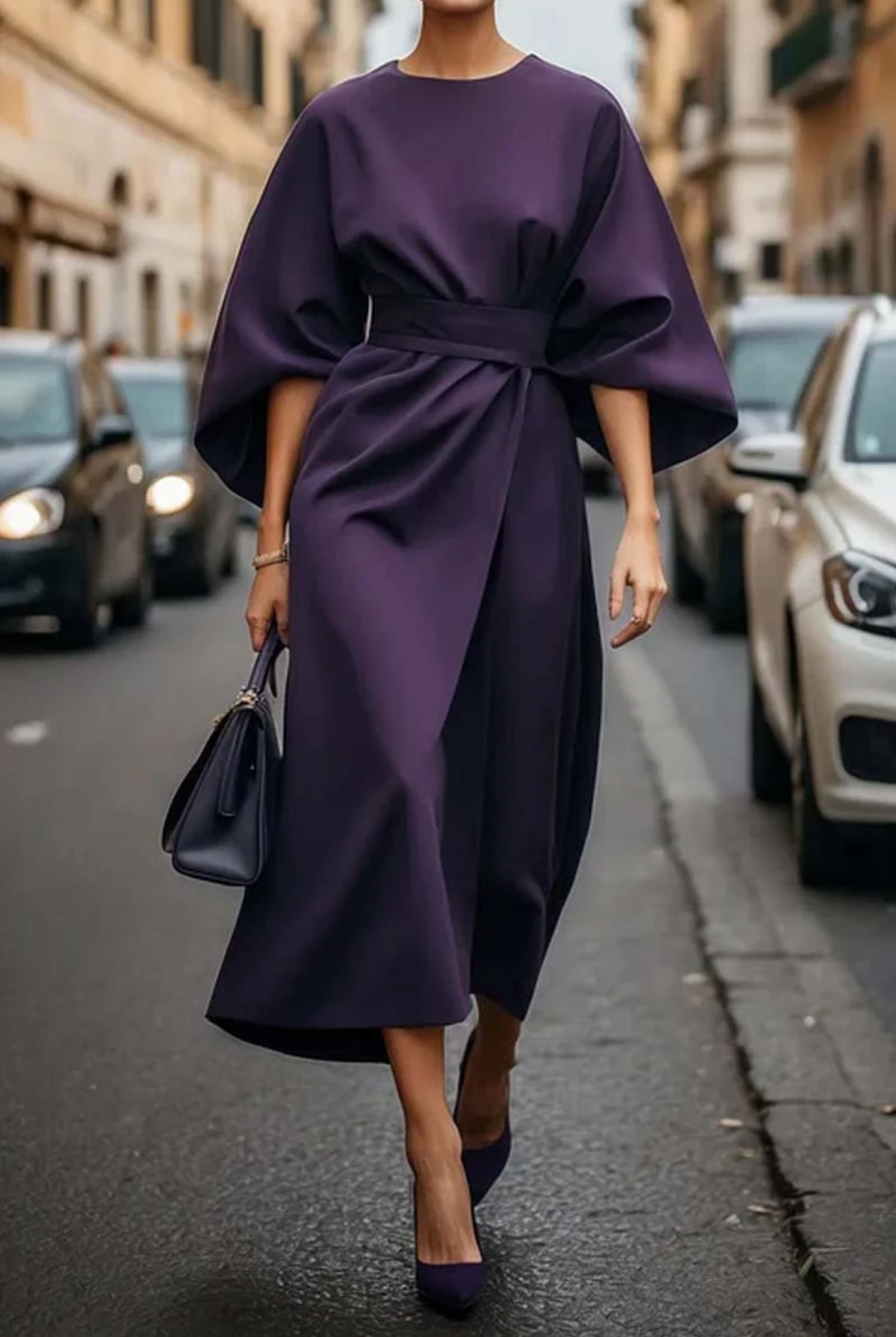 Maya™ | Vestido Elegante con Mangas Abullonadas