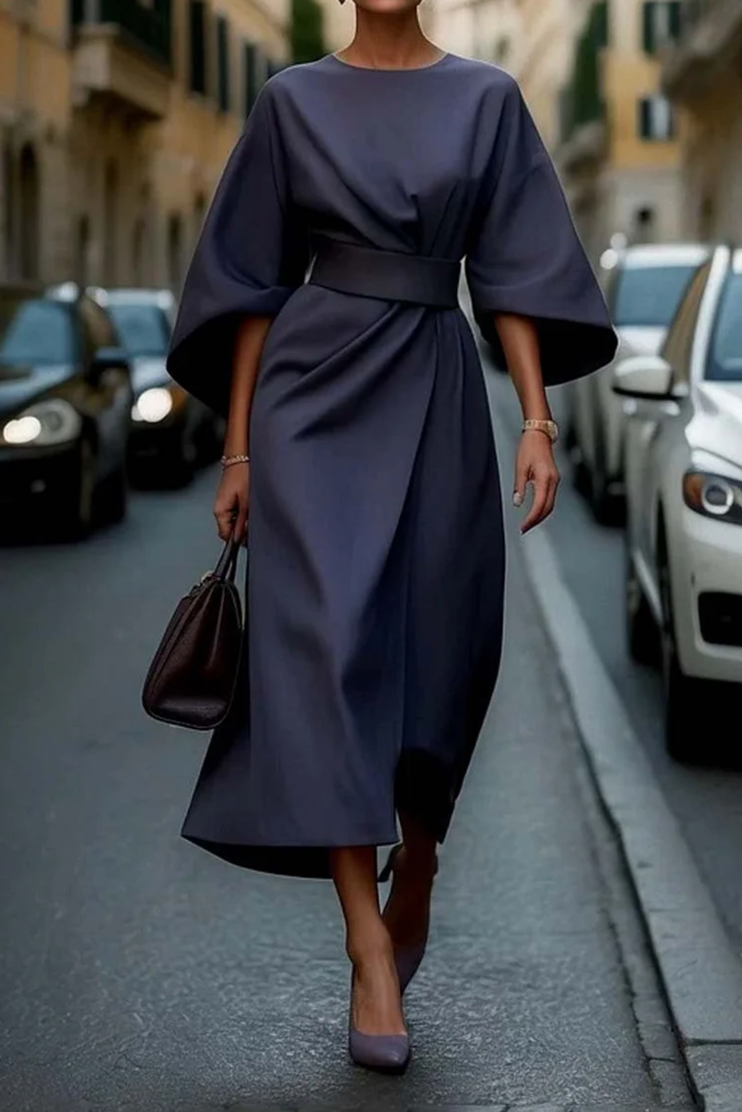 Maya™ | Vestido Elegante con Mangas Abullonadas