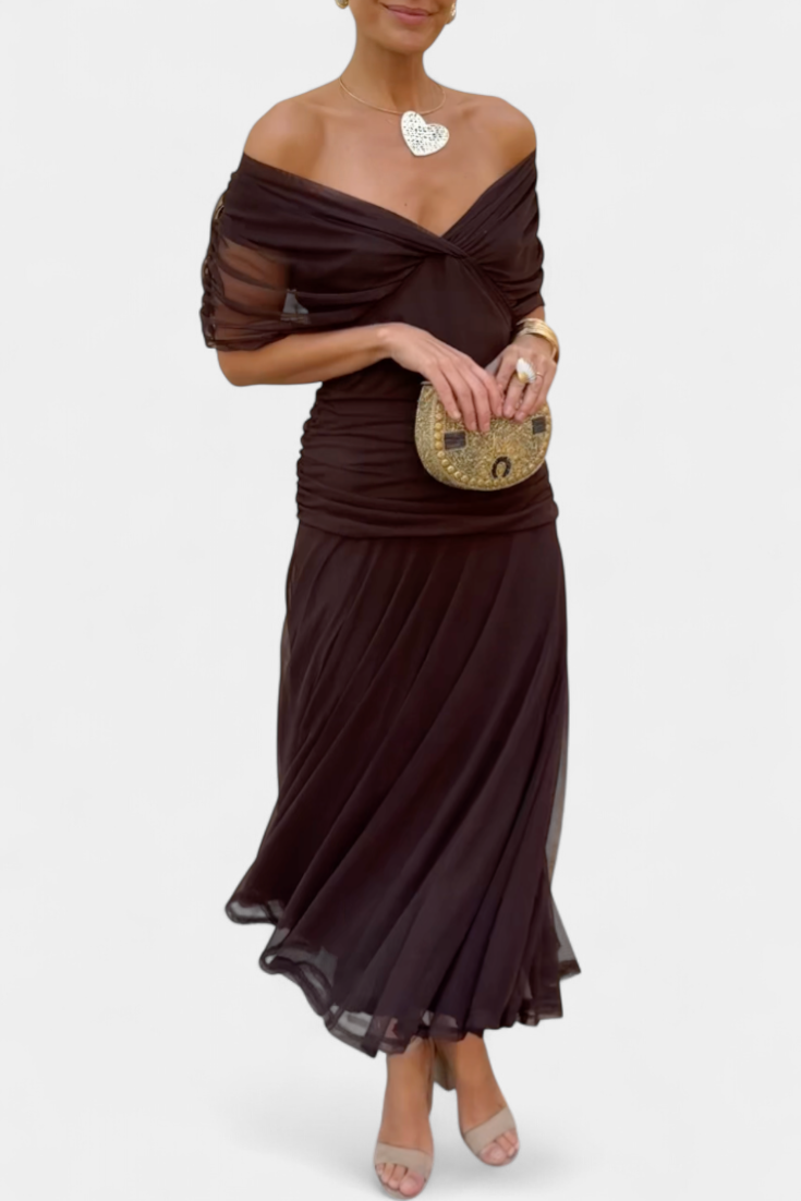 Florendra™ | Vestido Largo Floral con Cuello en V