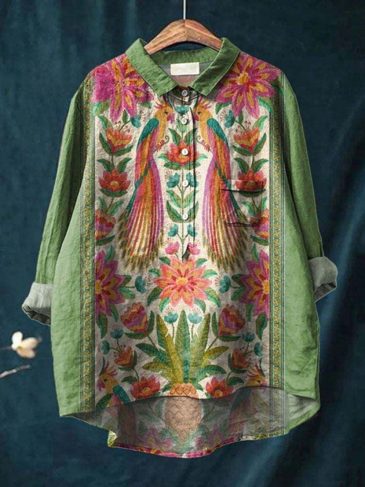 Sienna™ | Blusa in Lino Senza Tempo con Stampa