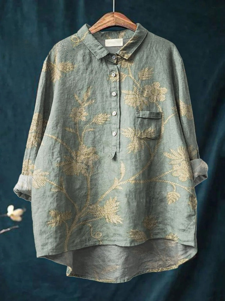 Sienna™ | Blusa in Lino Senza Tempo con Stampa