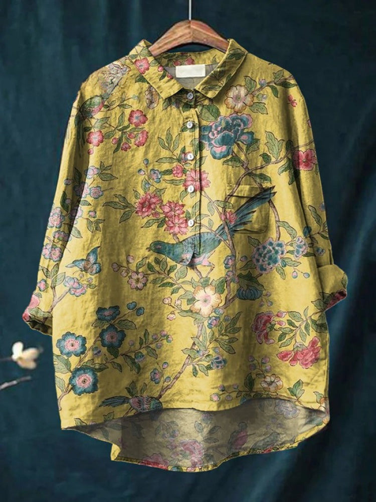 Sienna™ | Blusa in Lino Senza Tempo con Stampa