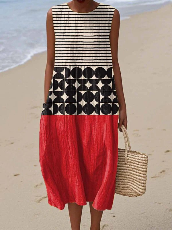 Jane™ | Vestido Midi Colorblock