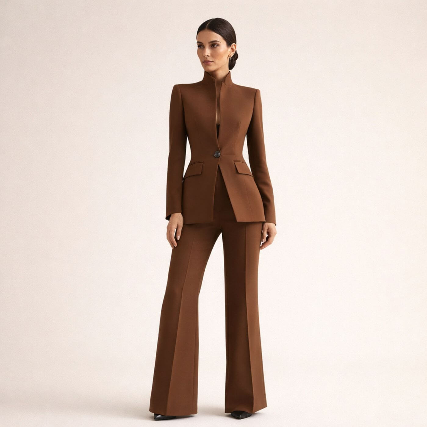 Veronica™| Completo due pezzi nero minimalista moderno per donne