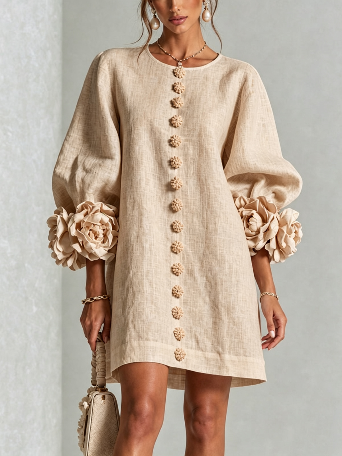 Élodie | Vestido Floral con Botones