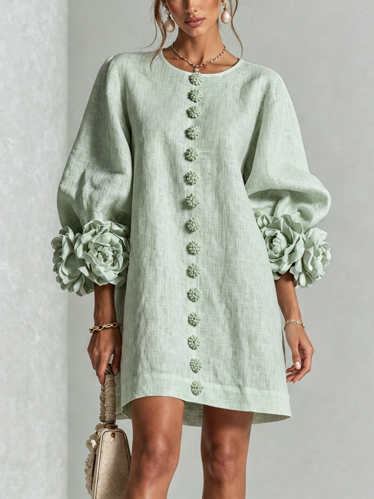 Élodie | Vestido Floral con Botones