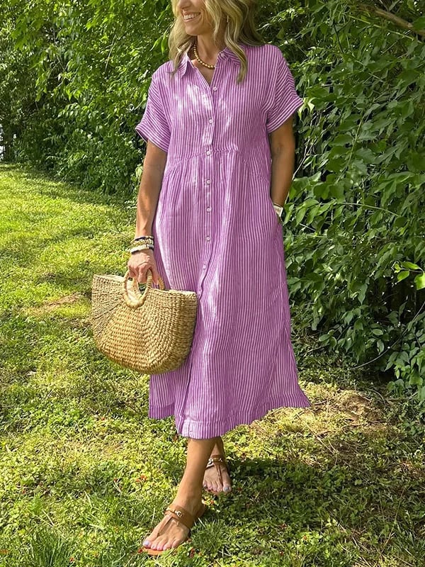 Ishka™ | Abito Camicia a Righe