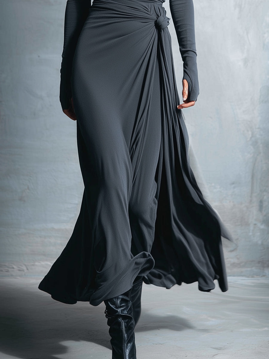 Alba - Vestido de primavera, largo con lazo lateral