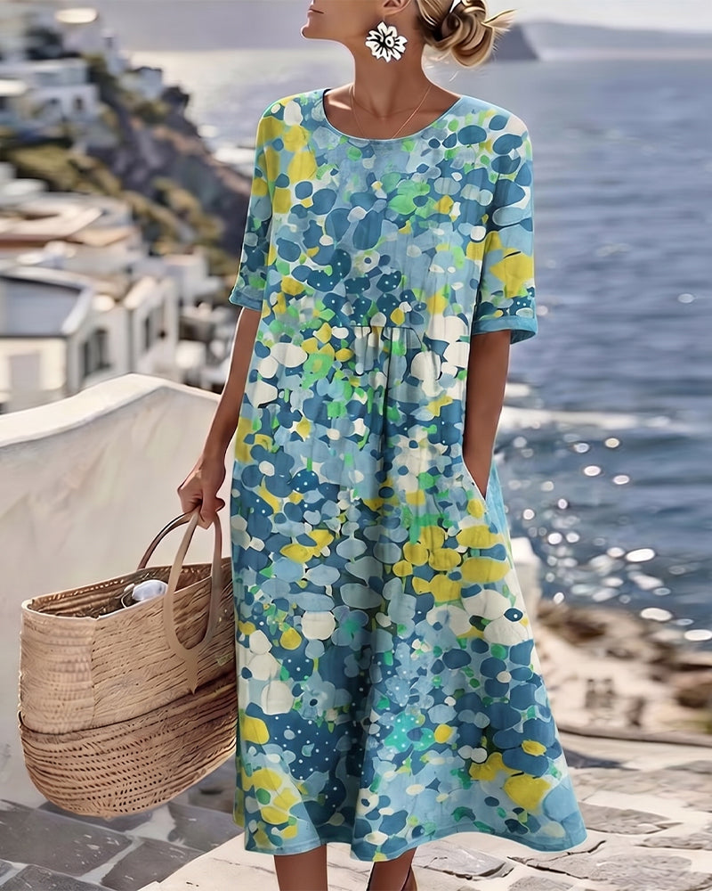 Elena | Abito midi floreale leggero e fluido