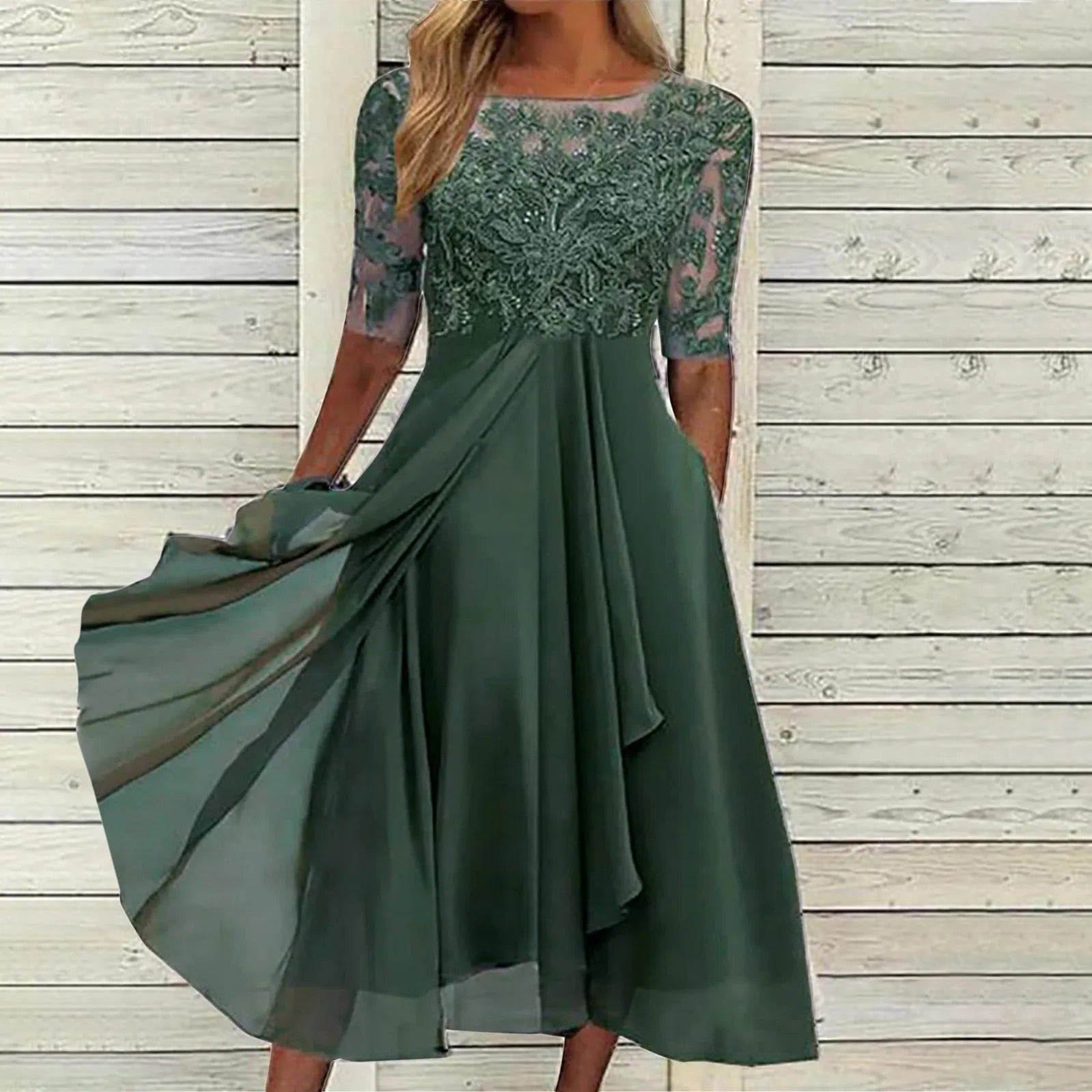 Harper™ | Elegante vestido midi de encaje