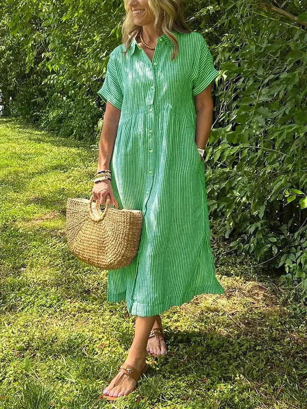 Ishka™ | Abito Camicia a Righe