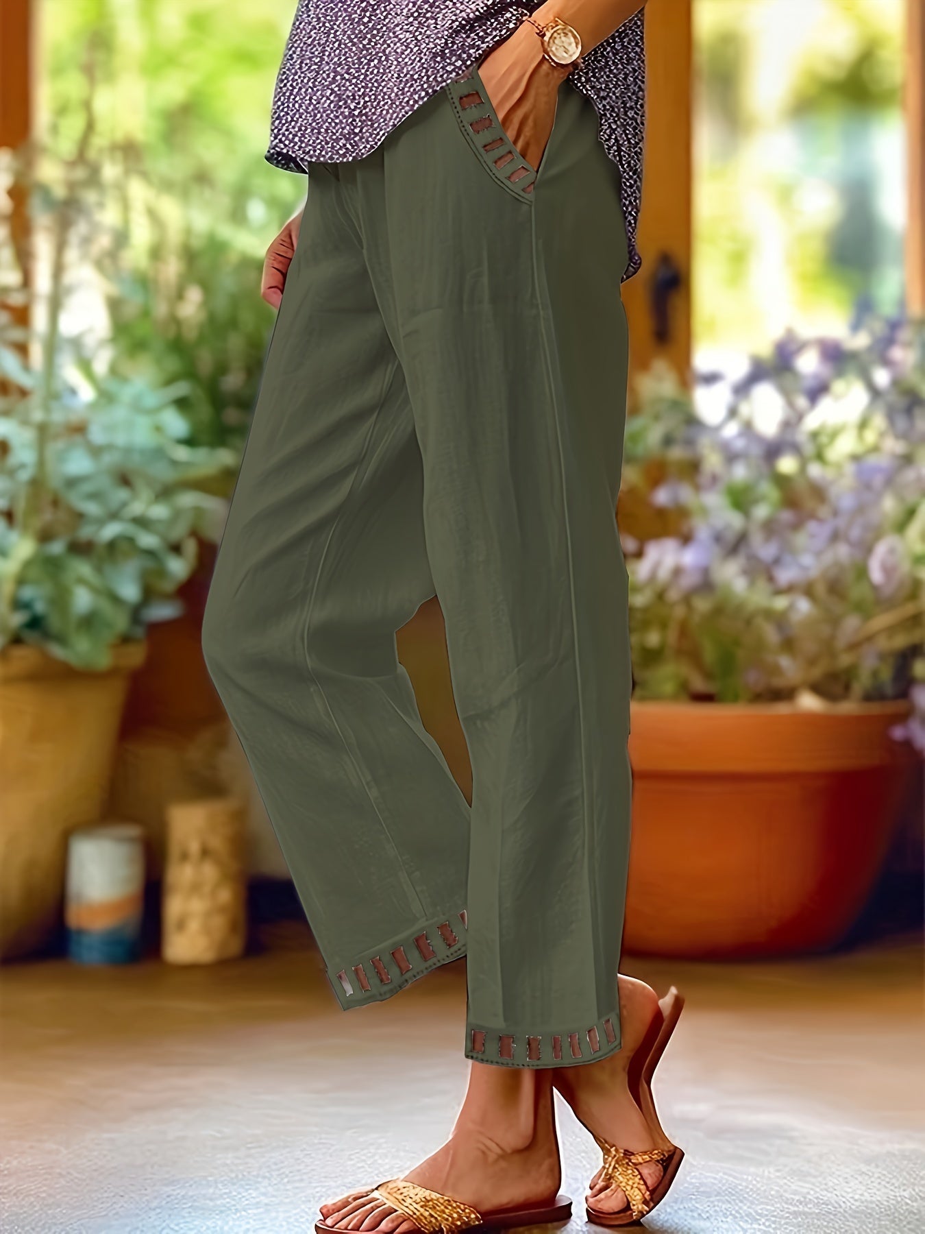 Wren – Pantaloni Cropped Relax con Dettagli a Contrasto