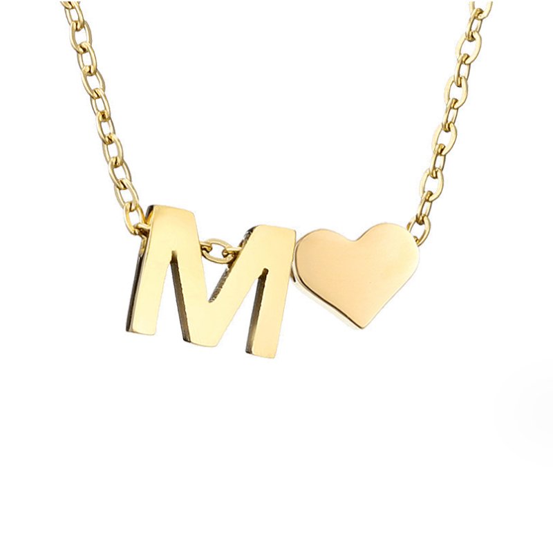 Collar Inicial Intemporal con Colgante en Corazón