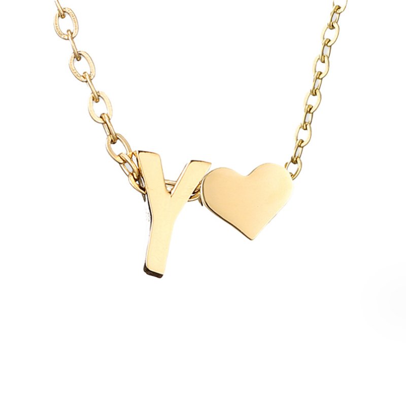 Collar Inicial Intemporal con Colgante en Corazón