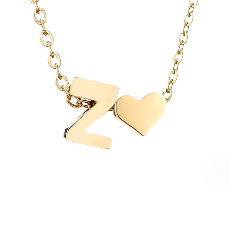 Collar Inicial Intemporal con Colgante en Corazón