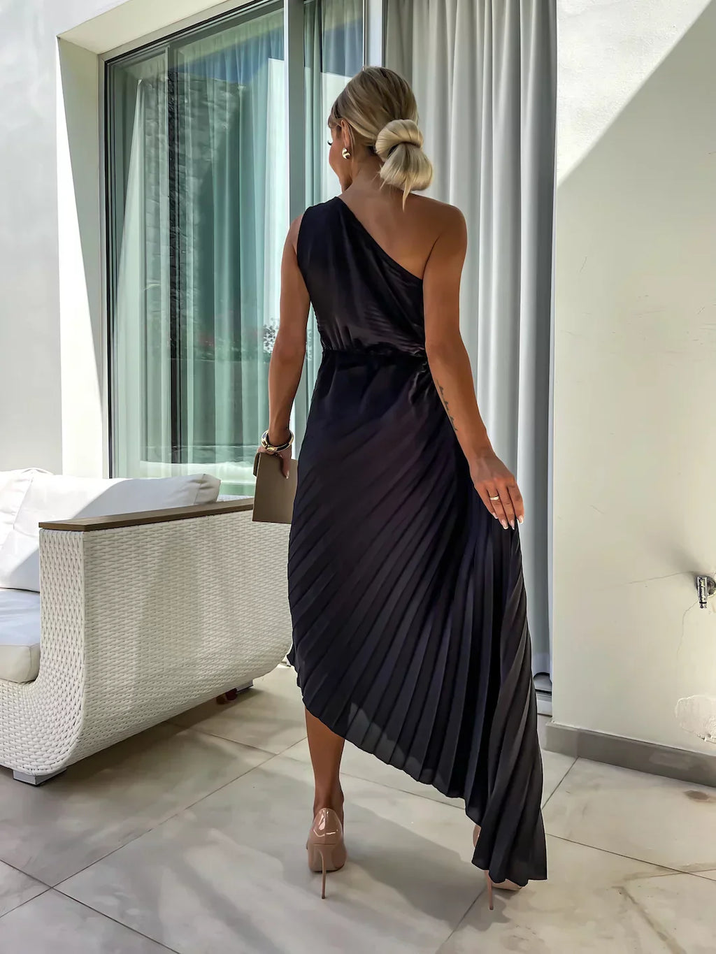 Eya™ | Elegante Abito Maxi Floreale a Spalla Unica