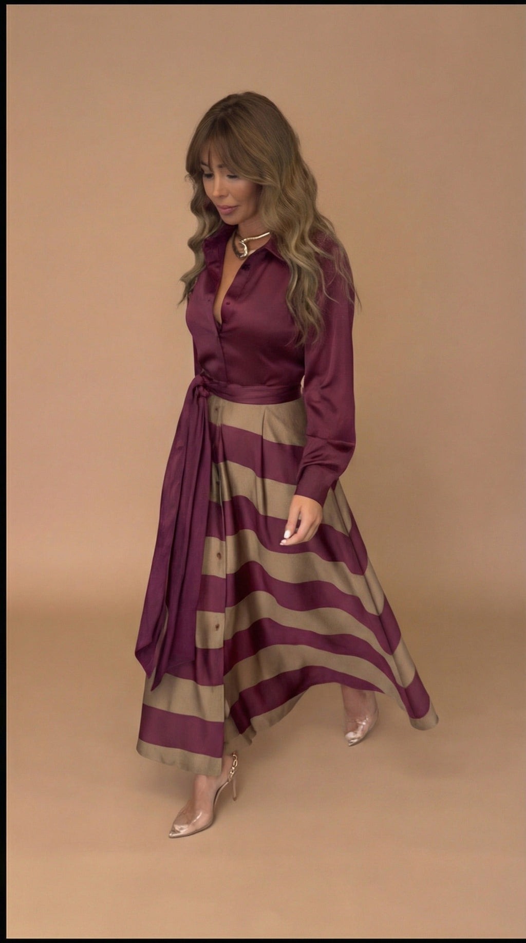 Mila™ | Vestido Maxi Rayado