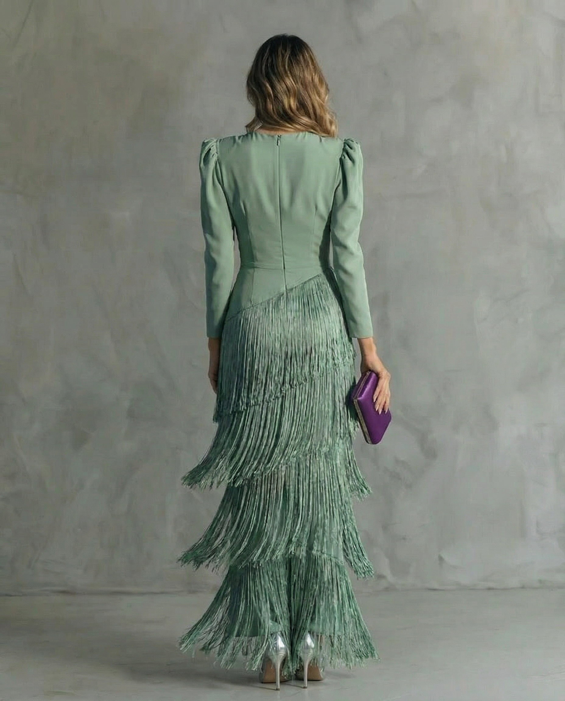 Clara | Vestito Elegante con Maniche a Frange