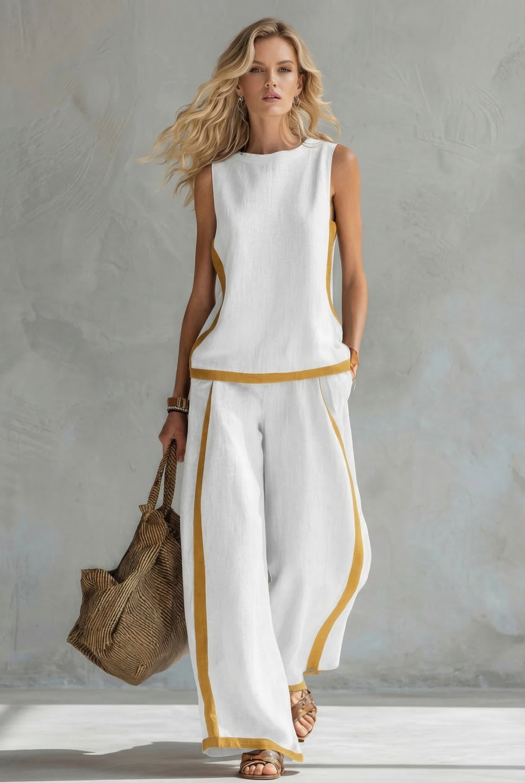 Leila | Elegante conjunto de dos piezas de lino de primera calidad