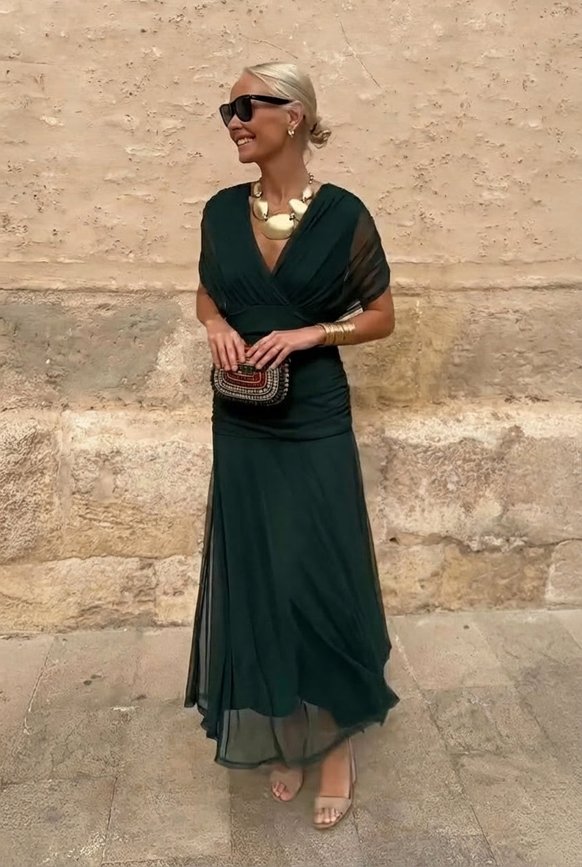 Lola | Elegante Vestito Lungo da Cerimonia con Scollo a V