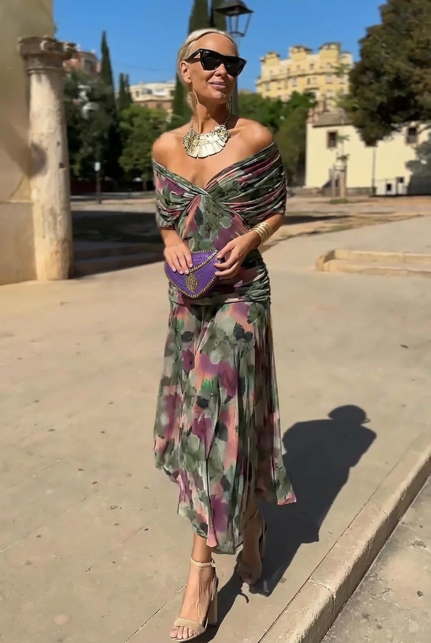 Lola | Elegante Vestito Lungo da Cerimonia con Scollo a V