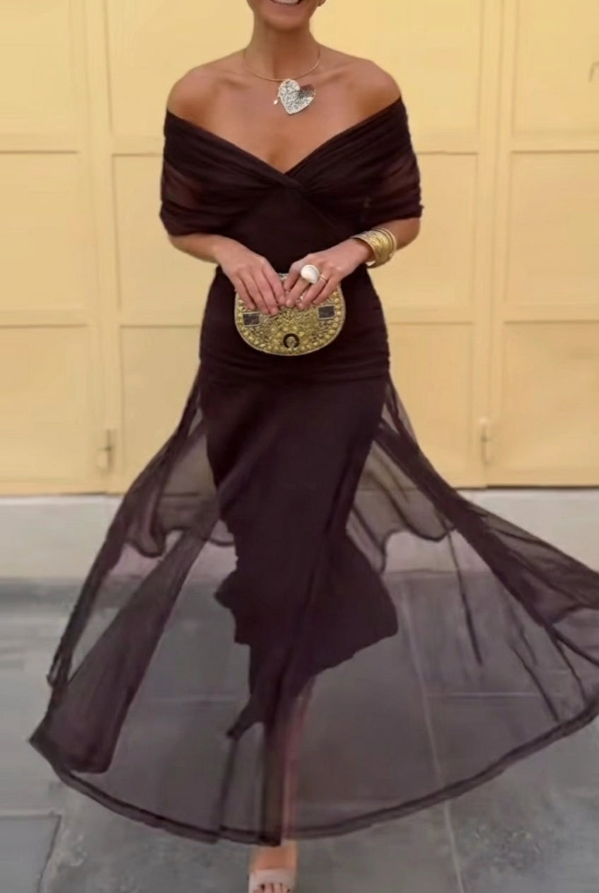 Lola | Elegante Vestito Lungo da Cerimonia con Scollo a V