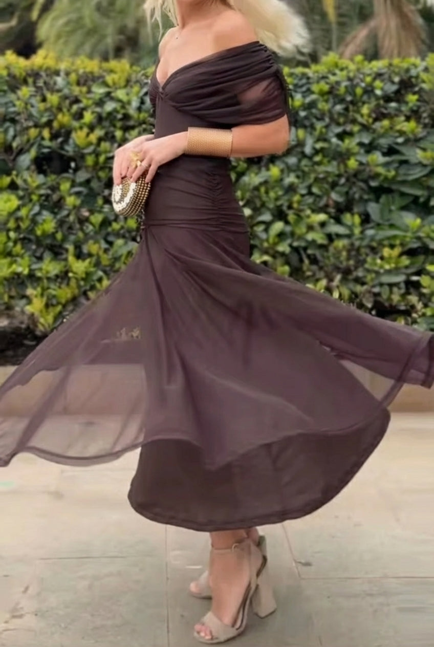 Lola | Elegante Vestito Lungo da Cerimonia con Scollo a V