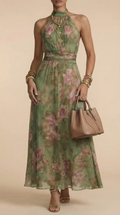 Livia | Abito Maxi Halter Floreale