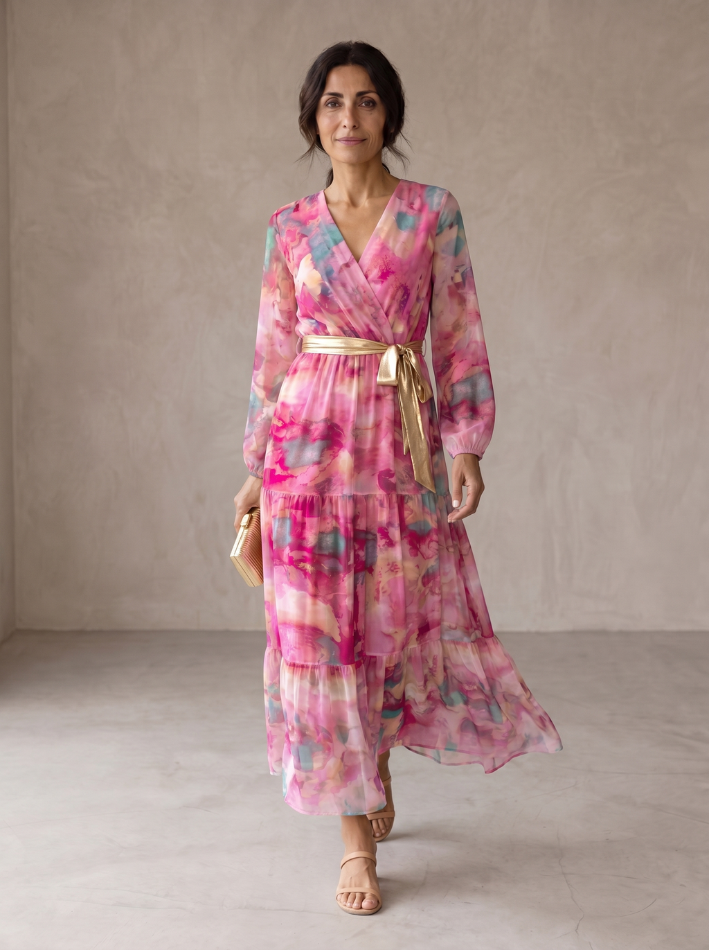 Hazel | Vestito a portafoglio con stampa floreale