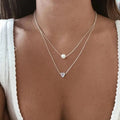 Conjunto de Collares Sofisticados con Corazón y Perla