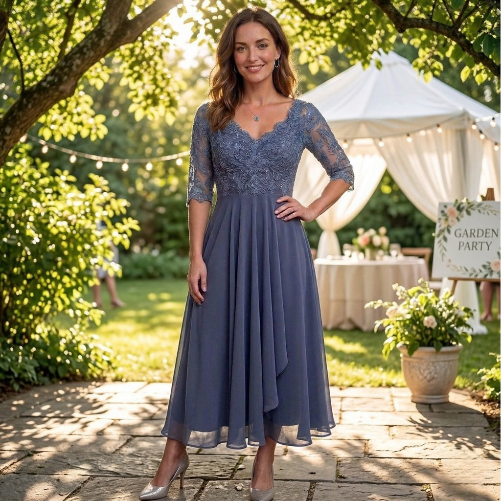 Harper™ | Abito midi in pizzo elegante
