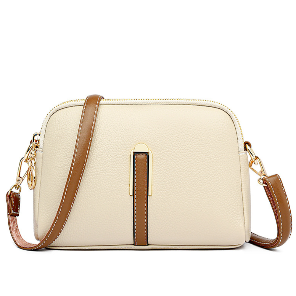 Borsa a spalla con texture "lychee" colorata Míla