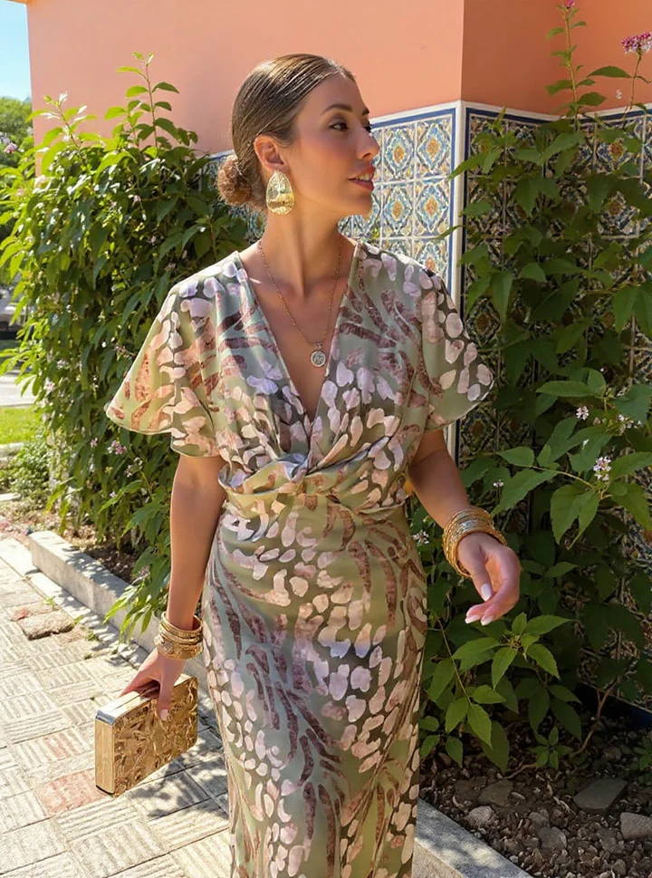 Claire | Abito midi color rame