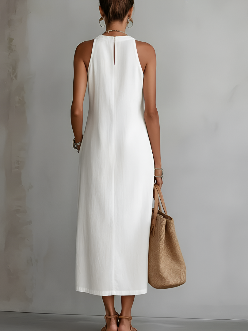 JIMENA | Abito Midi con Texture di Lino