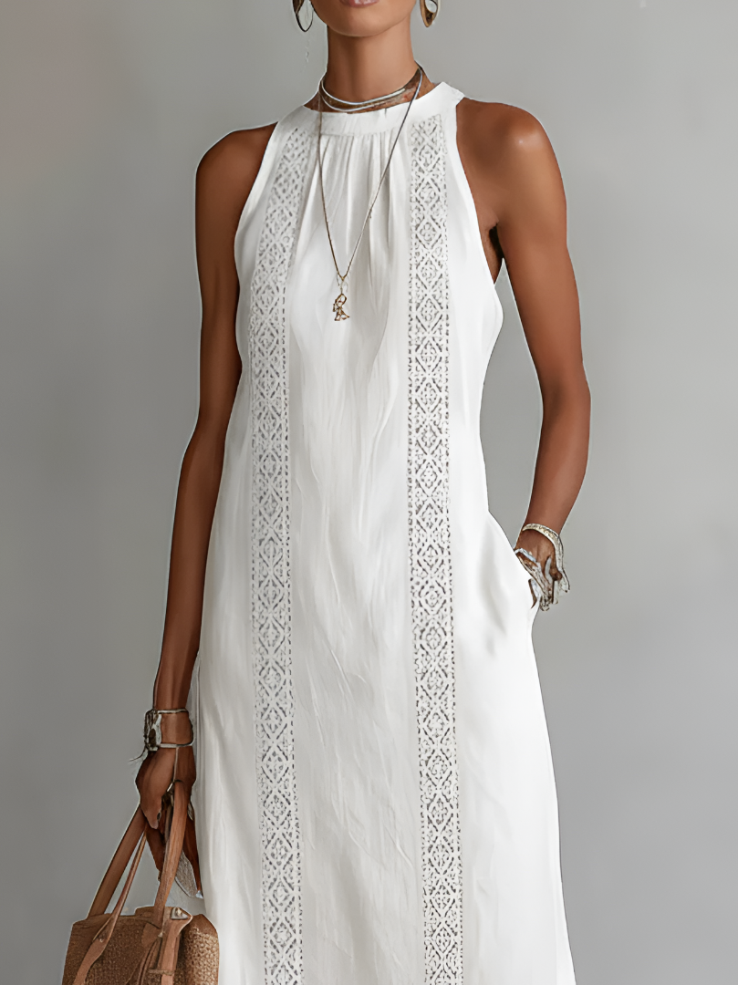 JIMENA | Abito Midi con Texture di Lino
