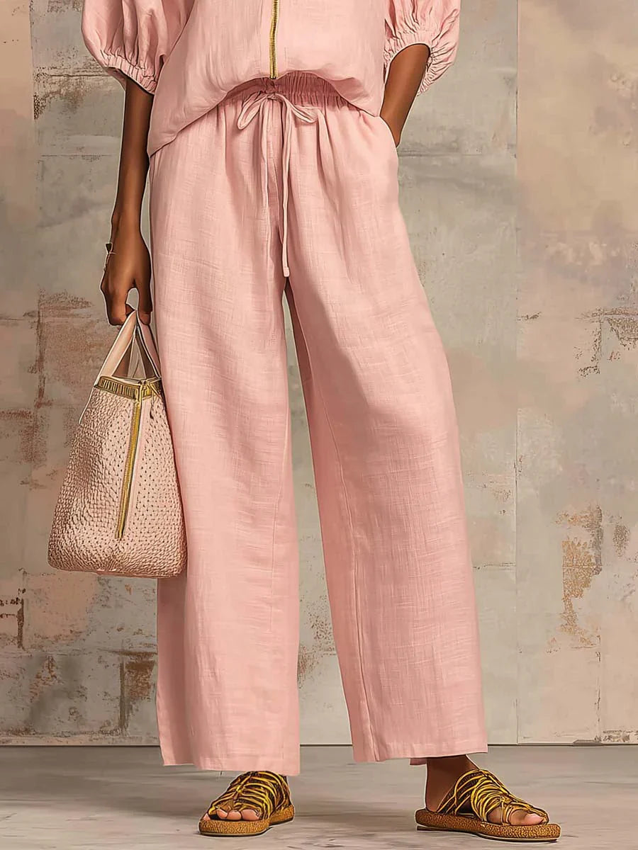 Alba | Completo di due pezzi: Camicia dallo stile rilassato e pantaloni a gamba larga