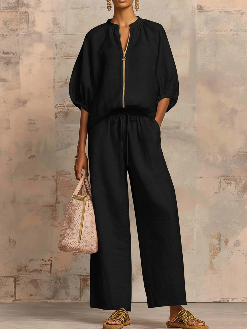 Enrichetta™ – Completo Casual Chic con Blusa e Pantalone