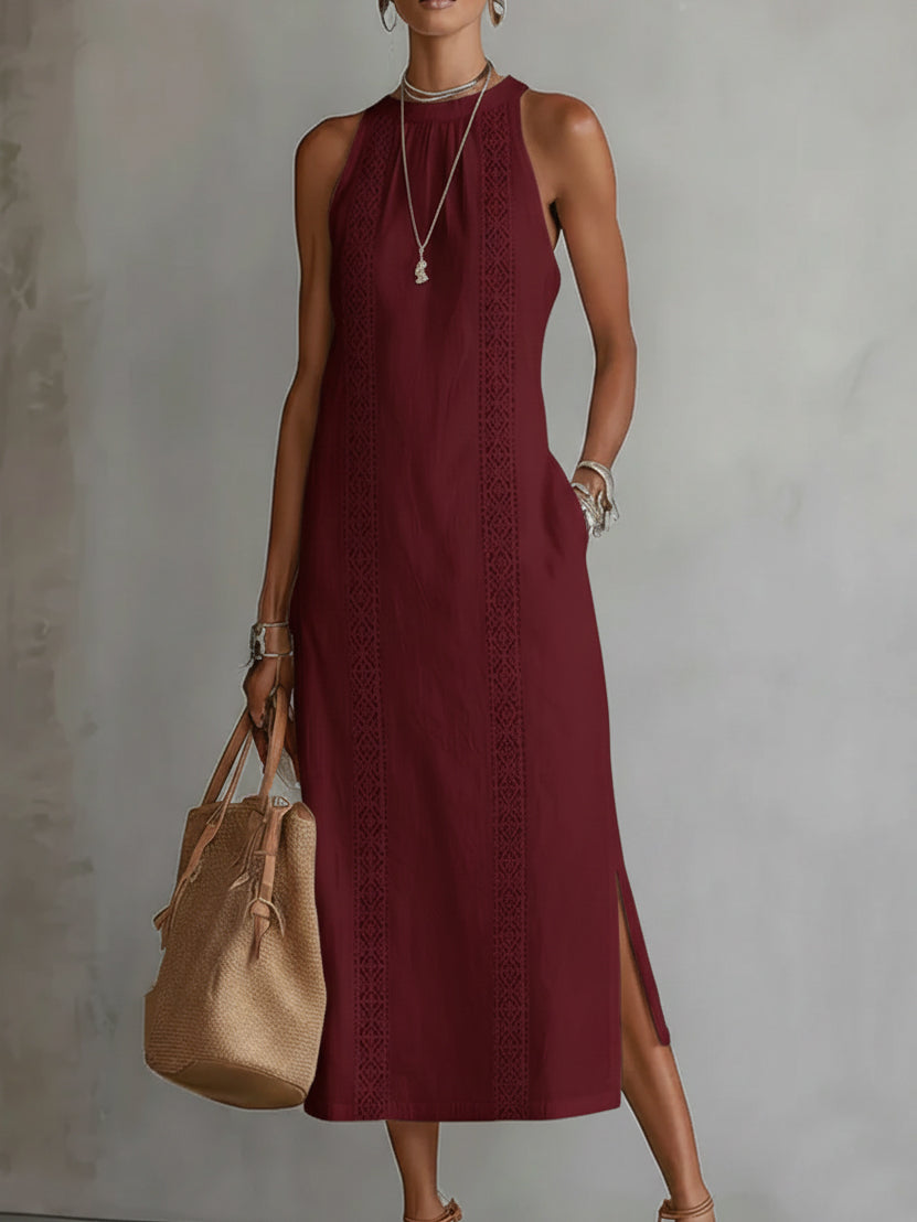JIMENA | Abito Midi con Texture di Lino